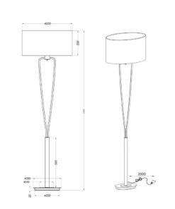 Φωτιστικό Δαπέδου Trio Lighting E27 Ορείχαλκος Ματ Μεταλλικό 400200108