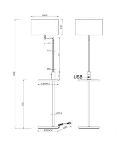 Φωτιστικό Δαπέδου Trio Lighting E27 Νίκελ Ματ Μεταλλικό 400400107