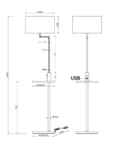 Φωτιστικό Δαπέδου Trio Lighting E27 Μαύρο Ματ Μεταλλικό 400400132