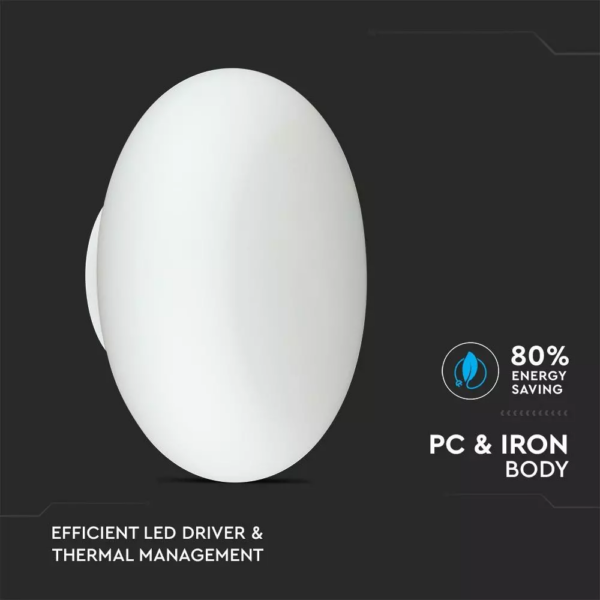 LED επιτοίχιο/πλαφονιέρα φωτιστικό 38W Λευκό 3000K Θερμό λευκό Triac Dimmable V-TAC – 40061