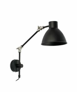 CELIA MATT BLACK WALL LAMP 1 X E14 FARO – 40070