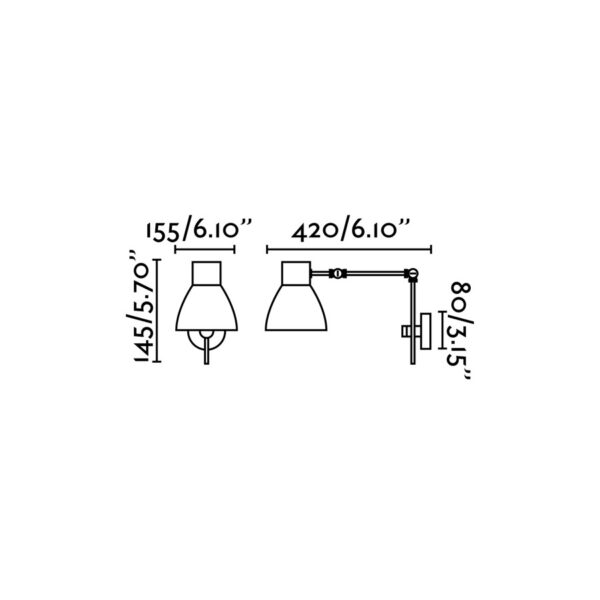 CELIA MATT BLACK WALL LAMP 1 X E14 FARO – 40070