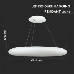LED κρεμαστό φωτιστικό οροφής 105W Θερμό  3000K λευκό σώμα Dimmable V-TAC – 40101