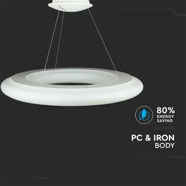 LED κρεμαστό φωτιστικό οροφής 105W Θερμό  3000K λευκό σώμα Dimmable V-TAC – 40101