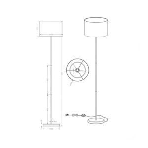 Φωτιστικό Δαπέδου Trio Lighting   E27 Νίκελ Ματ Μεταλλικό  401100101