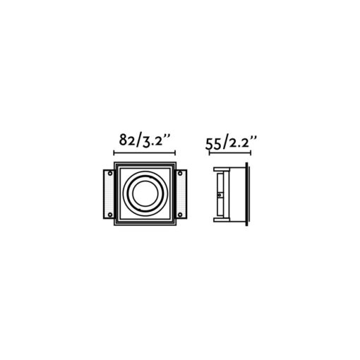 HYDE WHITE SQUARE ORIENT. W/T GU10 FARO – 40112