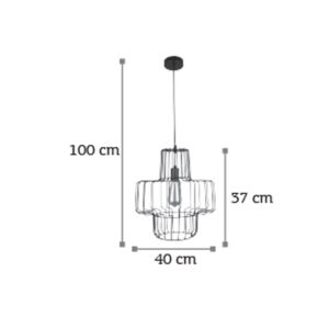 InLight Κρεμαστό φωτιστικό από μαύρο μέταλλο (4012)