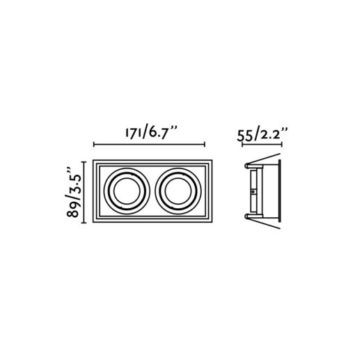 HYDE BLACK SQUARE ORIEN. 2L GU10 FARO – 40127