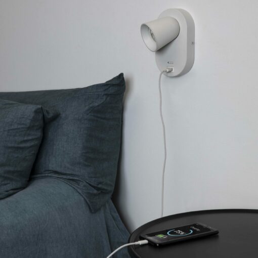 CORB W/LAMP WHITE GU10 + USB FARO – 40135