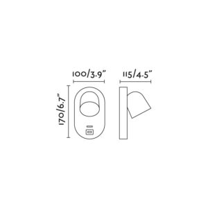 CORB W/LAMP WHITE GU10 + USB FARO – 40135