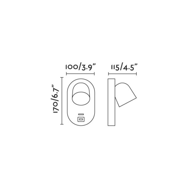 CORB W/LAMP WHITE GU10 + USB FARO – 40135