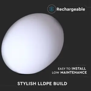 Εξωτερικό φωτιστικό LED μπαταρίας 1W RGB οβάλ επαναφορτιζόμενο V-TAC – 40141