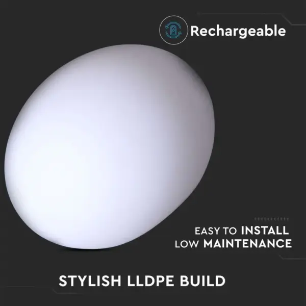 Εξωτερικό φωτιστικό LED μπαταρίας 1W RGB οβάλ επαναφορτιζόμενο V-TAC – 40141