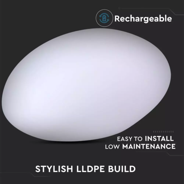 Εξωτερικό φωτιστικό LED μπαταρίας 1W RGB πέτρα επαναφορτιζόμενο V-TAC – 40151