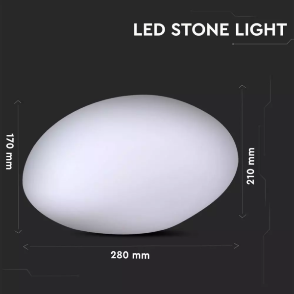 Εξωτερικό φωτιστικό LED μπαταρίας 1W RGB πέτρα επαναφορτιζόμενο V-TAC – 40151