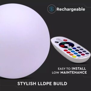 LED φωτιστικό μπάλα 1W επαναφορτιζόμενη V-TAC RGB IP67 – 40161