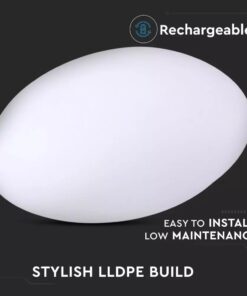 LED φωτιστικό οβάλ σχήμα πέτρας 1W επαναφορτιζόμενη V-TAC RGB IP67 – 40171