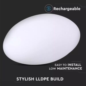 LED φωτιστικό οβάλ σχήμα πέτρας 1W επαναφορτιζόμενη V-TAC RGB IP67 – 40171