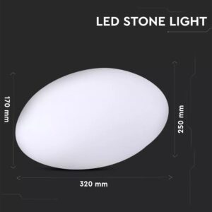 LED φωτιστικό οβάλ σχήμα πέτρας 1W επαναφορτιζόμενη V-TAC RGB IP67 – 40171