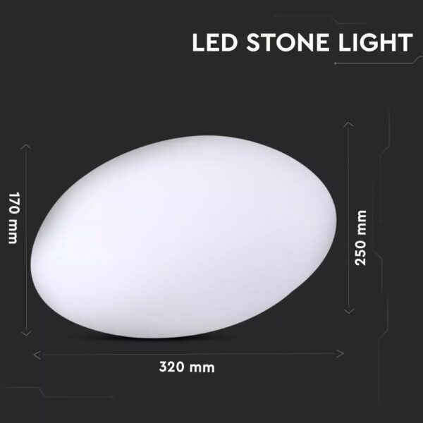 LED φωτιστικό οβάλ σχήμα πέτρας 1W επαναφορτιζόμενη V-TAC RGB IP67 – 40171