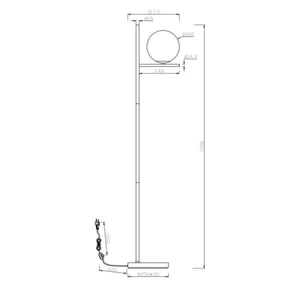 Φωτιστικό Δαπέδου Trio Lighting  E14 Ανθρακί Μεταλλικό  402000142