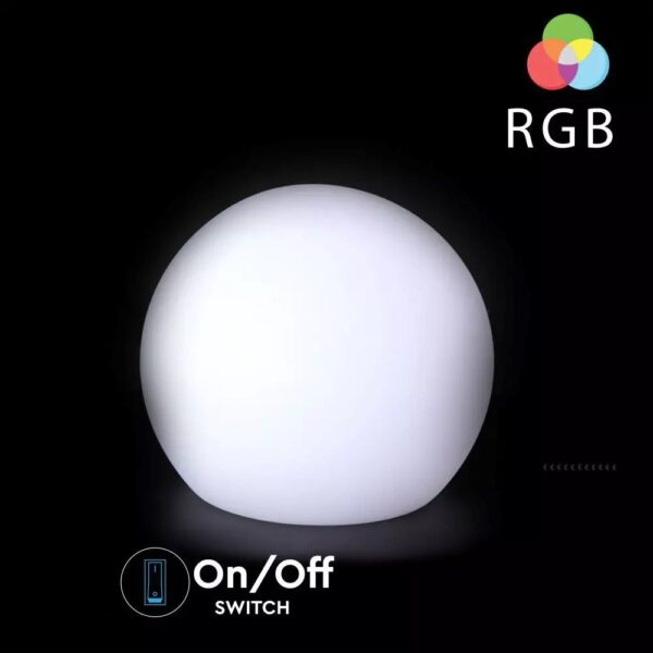 LED φωτιστικό μπάλα 3W επαναφορτιζόμενη V-TAC RGB IP54 – 40201
