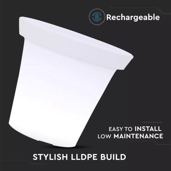 LED φωτιστικό γλάστρα 1.5W επαναφορτιζόμενη V-TAC RGB IP54 – 40211