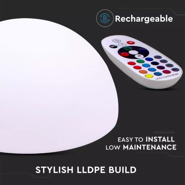 LED φωτιστικό οβάλ 6W επαναφορτιζόμενο V-TAC RGB IP54 – 40221