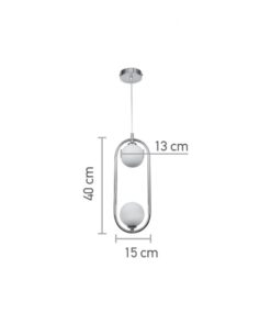 InLight Κρεμαστό φωτιστικό σε χρυσαφί χρώμα και λευκή οπαλίνα 2XG9 D:40cm (4023-GL)