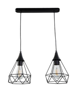 InLight Κρεμαστό φωτιστικό από μαύρο μέταλλο 2XE27 D:40cm (4024-2-BL-RAIL)