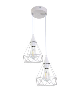 InLight Κρεμαστό φωτιστικό από λευκό μέταλλο 2XE27 D:20cm (4024-2-WH-ROSETTE)