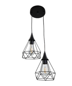 InLight Κρεμαστό φωτιστικό από μαύρο μέταλλο 2XE27 D:20cm (4024-2-BL-ROSETTE)