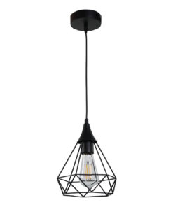 InLight Κρεμαστό φωτιστικό από μαύρο μέταλλο 1XE27 D:16cm (4024-BL)