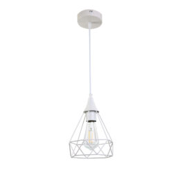 InLight Κρεμαστό φωτιστικό από λευκό μέταλλο 1XE27 D:16cm (4024-WH)