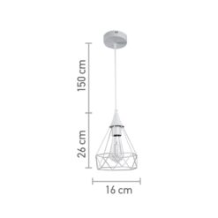 InLight Κρεμαστό φωτιστικό από λευκό μέταλλο 1XE27 D:16cm (4024-WH)