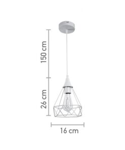 InLight Κρεμαστό φωτιστικό από λευκό μέταλλο 1XE27 D:16cm (4024-WH)
