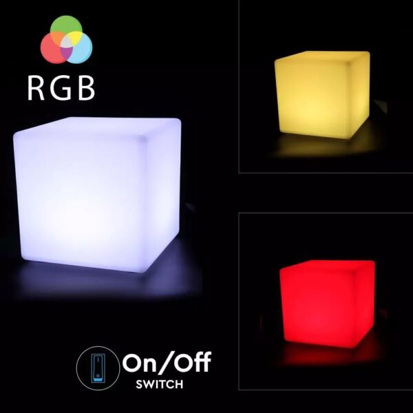 LED φωτιστικό οβάλ κύβος 3W επαναφορτιζόμενο V-TAC RGB IP67 – 40241