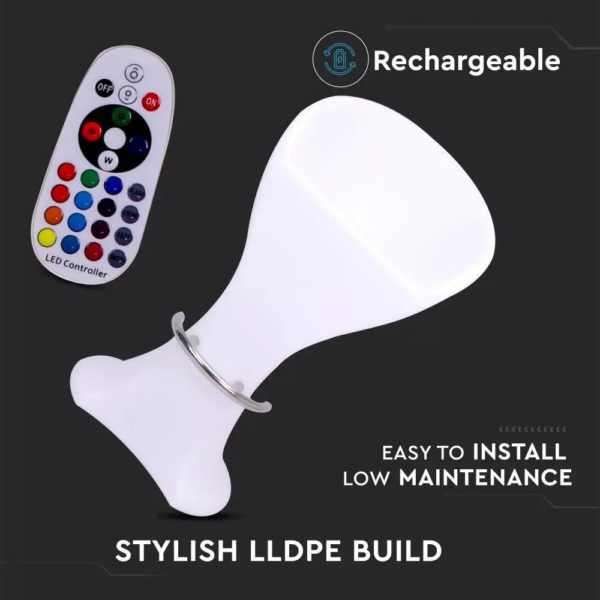 Εξωτερικό φωτιστικό LED μπαταρίας 1W RGB σπαμπό bar επαναφορτιζόμενο V-TAC – 40271