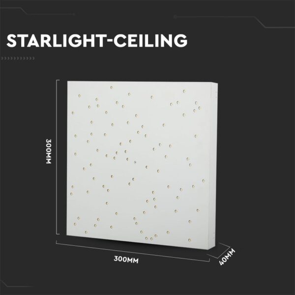 Φωτιστικό LED Οροφής/Τοίχου Stars 30x30cm 8W Dimmable V-TAC 120° 900lm Λευκό με Εναλλαγή Χρώματος με Τηλεχειριστήριο – 40281