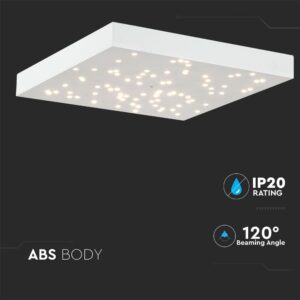 Φωτιστικό LED Οροφής/Τοίχου Stars 30x30cm 8W Dimmable V-TAC 120° 900lm Λευκό με Εναλλαγή Χρώματος με Τηλεχειριστήριο – 40281