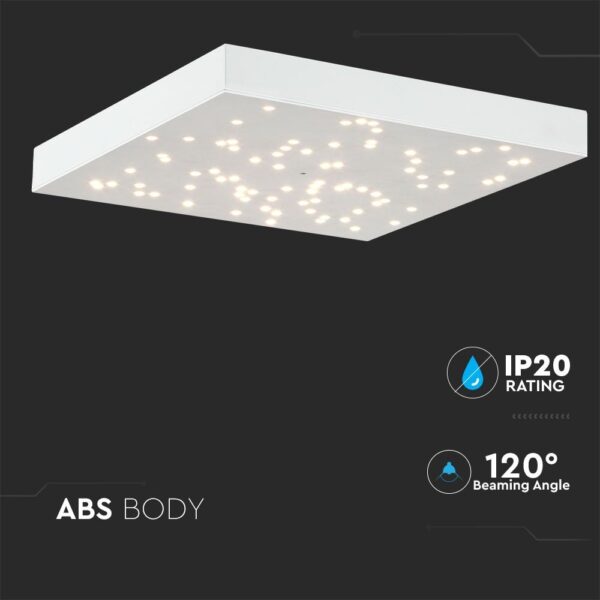 Φωτιστικό LED Οροφής/Τοίχου Stars 30x30cm 8W Dimmable V-TAC 120° 900lm Λευκό με Εναλλαγή Χρώματος με Τηλεχειριστήριο – 40281