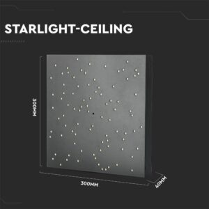 Φωτιστικό LED Οροφής/Τοίχου Stars 30x30cm 8W Dimmable V-TAC 120° 900lm Μαύρο με Εναλλαγή Χρώματος με Τηλεχειριστήριο – 40291
