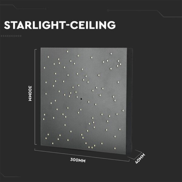 Φωτιστικό LED Οροφής/Τοίχου Stars 30x30cm 8W Dimmable V-TAC 120° 900lm Μαύρο με Εναλλαγή Χρώματος με Τηλεχειριστήριο – 40291