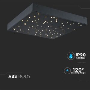 Φωτιστικό LED Οροφής/Τοίχου Stars 30x30cm 8W Dimmable V-TAC 120° 900lm Μαύρο με Εναλλαγή Χρώματος με Τηλεχειριστήριο – 40291