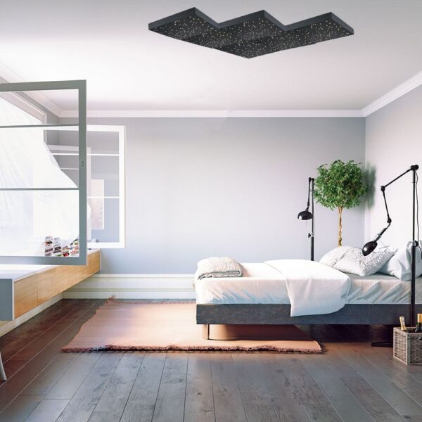 Φωτιστικό LED Οροφής/Τοίχου Stars 30x30cm 8W Dimmable V-TAC 120° 900lm Μαύρο με Εναλλαγή Χρώματος με Τηλεχειριστήριο – 40291