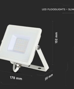 LED Προβολέας 30W V-TAC PRO Samsung Chip 100° 2340lm Λευκός Αδιάβροχος IP65 Φυσικό 4000K – 21404