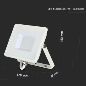 LED Προβολέας 30W V-TAC PRO Samsung Chip 100° 2340lm Λευκός Αδιάβροχος IP65 Φυσικό 4000K – 21404
