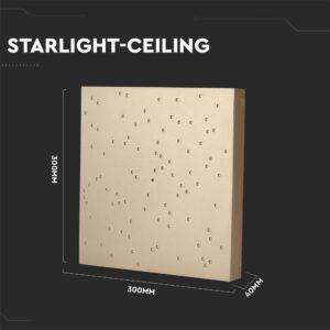 Φωτιστικό LED Οροφής/Τοίχου Stars 30x30cm 8W Dimmable V-TAC 120° 900lm Χρυσό με Εναλλαγή Χρώματος με Τηλεχειριστήριο – 40301