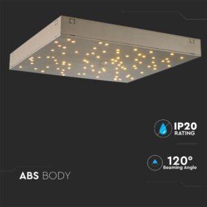 Φωτιστικό LED Οροφής/Τοίχου Stars 30x30cm 8W Dimmable V-TAC 120° 900lm Χρυσό με Εναλλαγή Χρώματος με Τηλεχειριστήριο – 40301
