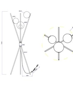 Φωτιστικό Δαπέδου Trio Lighting 3xE14 Μαύρο Ματ Μεταλλικό 403400317
